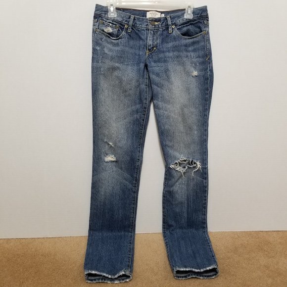 Abercrombie & Fitch jeans 2L Long Tall Erin straight skinny distressed low rise - Picture 1 of 16